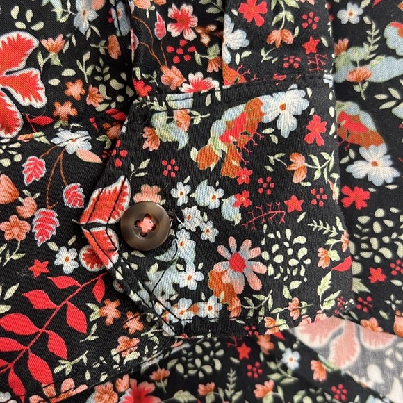 Anthropologie Maeve Sz 6 Floral Multicolor Button Down Long Sleeve CottonTop EUC - Picture 11 of 12